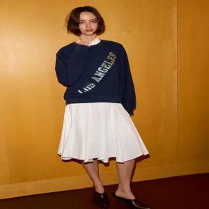 ZARA 텍스트 포일 스웨트셔츠 - 네이비 5644/032/401