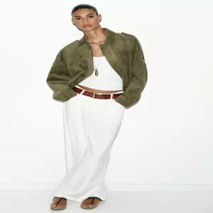 ZARA 페이크 스웨이드 재킷 - 카키-지중해 4344/655/533