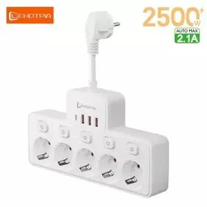 EU AC 플러그 독립 스위치 벽걸이 형 전원 스트립 USB C 충전 어댑터가있는 유럽 표준 소켓 네트워크 필터