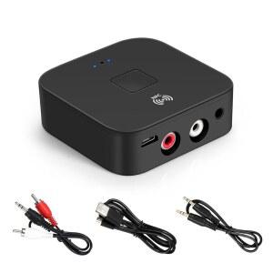 홈 스테레오 RCA용 블루투스 수신기 및 자동차 시스템용 3.5MM AUX 무선 오디오 어댑터 NFC 지원