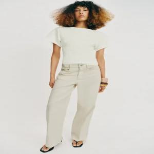 ZARA 벌룬 슬리브 티셔츠 - 스크래치 화이트 6912/151/251