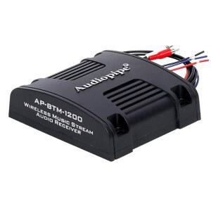 오디오 파이프 마린 무선 음악 스트림 수신기(AP-BTM-1200) BLUUTOOTH 5.0 어댑터 RCA 스테레오 출력 마린 ATV UTV 골프카 홈 뮤직에 완벽합니다