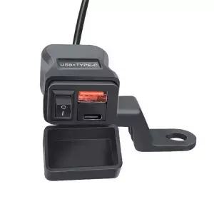 범용 오토바이 USB 충전기 QC3.0 핸들 바 전압계 도구와 빠른 충전 방수 12V 소켓 어댑터