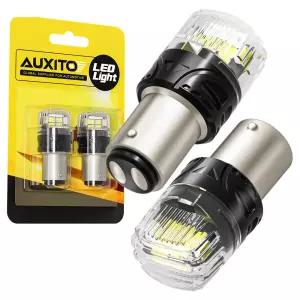 AUXITO 2Pcs 자동차 LED 전구 1157 bay15d p21/5w 브레이크 라이트 360 학위 역방향 조명 1156 Ba15s P21W