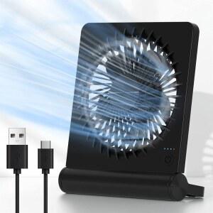 3단 조절 가능한 강한 바람 초조용한 미니 개인용 선풍기 USB-C 유선 전원 220 틸트 접이식 USB 팬(배터리 없음) 지원