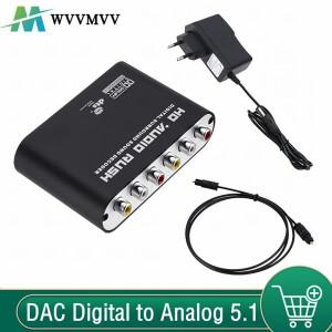 WvvMvv AC3 오디오 디지털-아날로그 5.1 채널 스테레오 DAC 변환기 광학 SPDIF 동축 AUX 3.5mm ~ 6 RCA 디