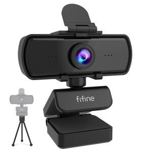 FIFINE 1440p 풀 HD PC 웹캠(마이크 포함)  삼각대  USB 데스크탑 및 노트북용  화상 통화용 라이브 스트리
