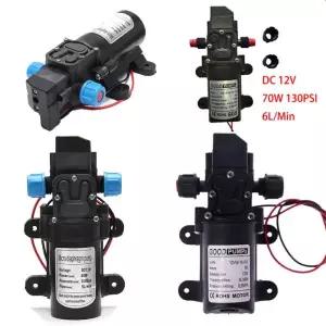 DC 12V 60W 120PSI 5LMIN 농업용 전기 워터 펌프 블랙 미니 고압 다이어프램 스프레이어 자동차 세척