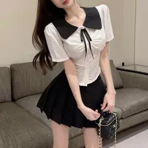 교복몰 블랙 라운드 슬림라인 교복세트 세라복 교복