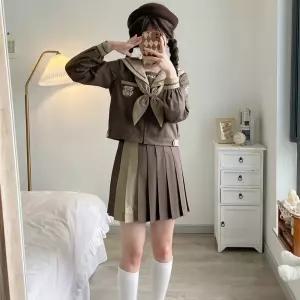 교복몰 카푸치노 브라운 캣카페 마린 세라복 긴팔세트