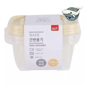 [콩심팥심]소재 안전 직사각 식품 보관용기 3개 반찬용