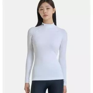 언더아머 1368702-100 화이트 여성 ColdGear 어센틱 모크 넥 컴프레션 긴?티셔츠 1064337