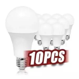 10개/갑 E27 LED 전구 AC220V240V 6W20W 차가운 흰색 및 따뜻한 선택 가능한 실내 에너지 절약 홈 오