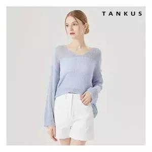 탱커스 정상가:59,000원 | 브이넥 부클 썸머 루즈핏 긴팔 니트 TW2KP004L0 1291267