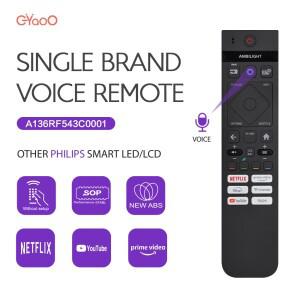 필립스 A136RF543C0001 백라이트 TV 리모컨용 Ambilight 음성 PH-V17 교체