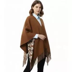 Wool Cashmere Reversible Poncho FXX808 AYKT F0X2L 울 캐시미어 리버시블 판초