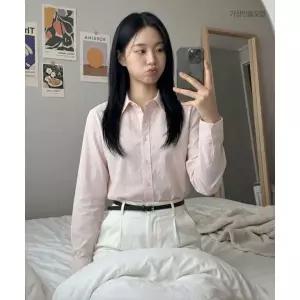 [백화점상품] 로엠 올데이 코튼 혼방 셔츠 RMYWG24R11
