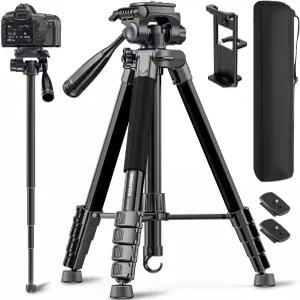 캠보포토 73인치 카메라 삼각대 및 모노포드 미러리스 카메라/DSLR/휴대폰/캠코더/고프로용 프로페셔널