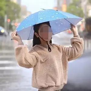 D 머리에쓰는 우산 모자 백패킹 모자형 달린 트레킹