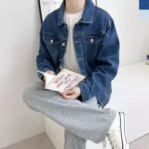 [하프클럽/]루즈핏 데님자켓 캠퍼스 신상 봄 점퍼 남자 가성비
