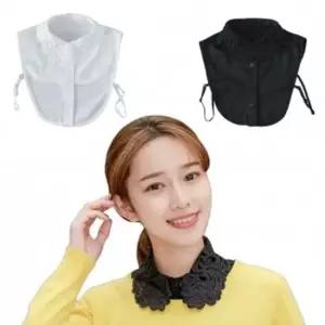 D 플라워 레이스 넥 카라 페이크 셔츠 셔츠카라 레이스카라 목카라 넥카라 레이어드카라