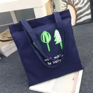 [콩심팥심]에코백 포레스트 에코백 다크블루 보조수납 지퍼에코백