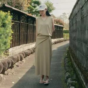 COSIA H-LINE LINEN SKIRT BEIGE1332820