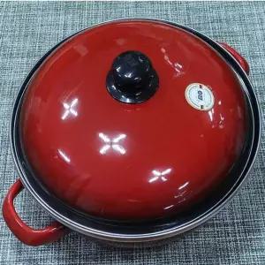 [콩심팥심]깊은 법랑 전골냄비 28cm 인덕션 양수웍 샤브샤브 찌개 요리용