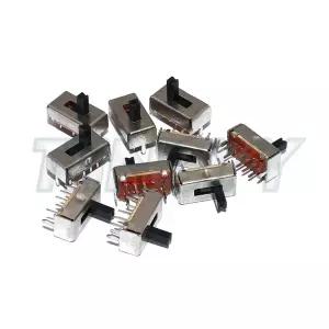 10PCS SS23D07 8 핀 3 위치 2P3T 토글 스위치 이중 수직 슬라이딩 핸들 길이 5MM 브래킷