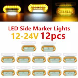 12pcs 12V/24V LED 자동차 트럭 사이드 마커 조명 자동차 외부 조명 신호 표시 등 경고 테일 라이트 3 모드