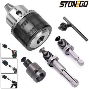 STONEGO 2 크기 1.5-10mm 드릴 척 어댑터  임팩트 렌치를 전기 변환  3/8-24UNF  가볍고 신뢰할 수