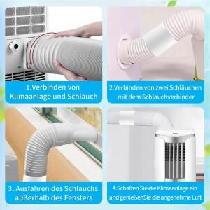 AC 호스 어댑터 모바일 에어컨 포트 튜브 커넥터 환기 커플러 HVAC 시스템 용 교체 배기 액세서리