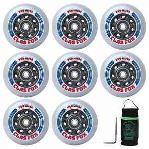인라인 스케이트 교체용 휠 8개 세트 72mm/76mm ABEC-9 베어링 플로팅 스페이서 포함 롤러 하키용 85A