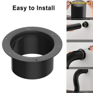 100-150mm ABS 원형 파이프 플랜지 시트 알루미늄 튜브 공기 환기 호스 커넥터 배기 덕트 신선한 시스템 벤