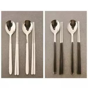 모던 일체형 수저받침 2인 수저세트 숟가락 젓가락 스텐수저