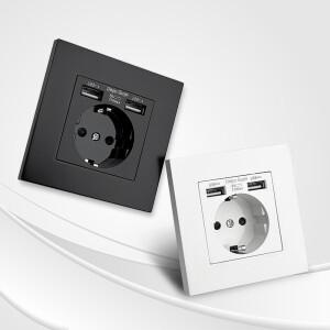 Depoguye 벽형 듀얼 USB 전원 소켓 2.1A  Usb 전기 벽면 플러그  16A 220V 콘센트  독일 EU 표준 소켓 kr플