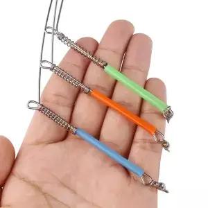 6PCS 바다 바닷물 낚시 장비 팔 지점은 메기 용 회전 및 스프링이 있습니다 스테인레스 스틸 와이어 균형