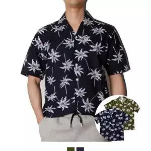 [셀러허브 패션]남자 야자수 하와이안 셔츠 여름 반팔 남방 GFA-1009168 (50565401)