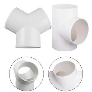 100mm T/Y 커넥터 덕트 고속 환기 튜브 조인트 커플러 3 가지 방법 분배기 Pvc 추출기 팬 피팅