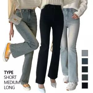 다올샵 여성 청바지S~2XL 허리 인밴딩 부츠컷 데님 팬츠 3단기장 키별선택 1332276