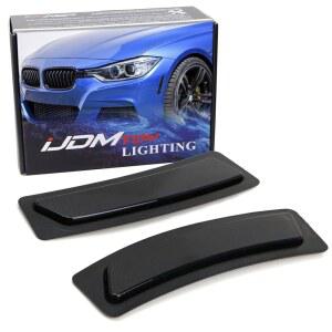 2016-2018 BMW F30 F31 LCI 3 시리즈 320I 340I F32 4 420I 428I 435I 440I와 호환되는 IJDMTOY 유광 블랙 스모크 렌즈 전면 범퍼 사이드 마커 OEM 앰버 리플렉터 ASSY 교체