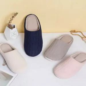 따뜻한 니트 실내화 폭신한 털 실내화 사무실 겨울