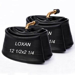 LOXAN 2 팩 12.5X2.25 자전거 내부 튜브 12 및 12.5인치 전기 스쿠터와 호환 1/2 X 1/4인치 교체 자전거용 앵글 밸브 스템 포함 E-BIKE