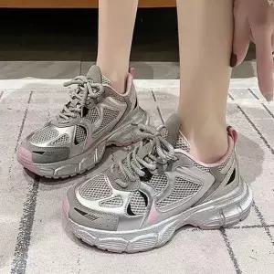 운동화 경량 러닝화 여자 어글리슈즈 메탈릭 2color 메쉬 여성운동화 여성런닝화