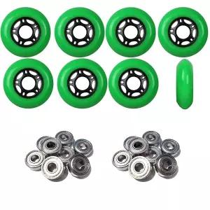 플레이어스 초이스 아웃도어 인라인 스케이트 휠 72mm 89a 그린 8개