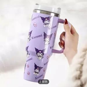 [해외] 키티텀블러 스탠리 40Oz 손잡이 차량용 텀블러 빨대 포함 자동차용 보온보냉 컵 캐릭터 K40