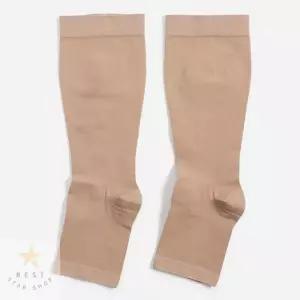 고탄력 종아리 압박밴드 다리 슬리브 발가락 오픈 베이지