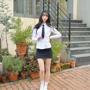 [하프클럽/]TBZ 교복몰 (빅사이즈) 여성 교복 셔츠 둥근카라 컬러체크