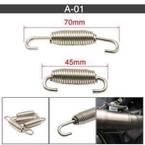 Alconstar 60mm/70mm/75mm 오토바이 배기관 머플러 장착 스프링 후크 스테인레스 스틸 2Pcs 파이프 액세서