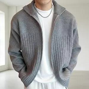 WL 에노브 남자 집업 니트 가디건 간절기 아우터 데일리 자켓 골지 기본템-WFNL90J